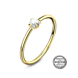Gold Plated Crystal Clear Silver Nose Ring NSKR-1003-GP
